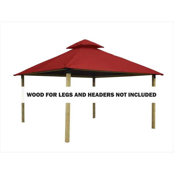 Acacia 14 sq. ft. Gazebo Roof Framing & Mounting Kit with Pottery Outdura Canopy AGOK14- POTTERY - main